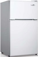 Sunpentown RF-314W Double Door Refrigerator in White, 3.1 cu.ft. net capacity, 115V / 60Hz Input voltage, 80W / 1.0 Amp Power Input, R600a, 1.13 oz. Refrigerant, 40-44 db Noise output, 36.25W x 37D in. Door space requirement -open fully, 14.25W x 15D x 7.75H in. - 0.96 cu.ft. Freezer interior dimension, 15.5W x 15.5D x 18.75H in. Fridge interior dimension, 5D x 7.5H in. Compressor step, Adjustable thermostat, UPC 876840012042 (RF314W RF-314W RF 314W) 