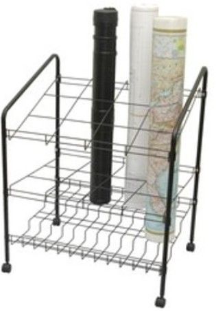 Adir RF619-BLK Wire Bin Roll File 12 Openings, Black, Sheet Capacity 100 lbs. evenly dispensed, 12 Compartment Quantity, Compartment Size 5-1/2 x 5-1/2 Inches, Swivel Wheel Carpet Casters, 1-1/2 Inches diameter Wheel Size, Steel Material, Assembly Required, UPSableInnovative steps design for easy access, Convenient storage and mobility of tubes and rolls, UPC 815236010118 (RF619BLK RF619 BLK RF-619BLK)
