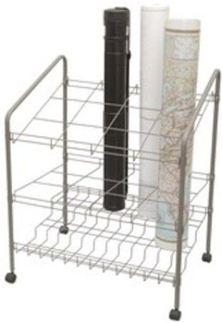 Adir RF619-GRY Wire Bin Roll File 12 Openings, Gray, Sheet Capacity 100 lbs. evenly dispensed, 12 Compartment Quantity, Compartment Size 5-1/2 x 5-1/2 Inches, Swivel Wheel Carpet Casters, 1-1/2 Inches diameter Wheel Size, Steel Material, Assembly Required, UPSableInnovative steps design for easy access, Convenient storage and mobility of tubes and rolls, UPC 815236010156 (RF619GRY RF619 GRY RF-619GRY)