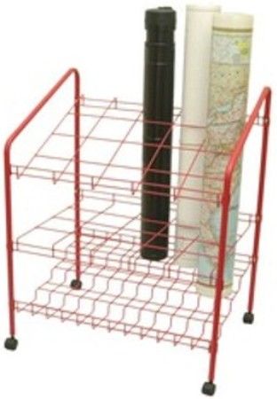 Adir RF620-RED Wire Bin Roll File 20 Openings, Red, Sheet Capacity 100 lbs. evenly dispensed, 20 Compartment Quantity, Compartment Size 4 x 4 Inches, Swivel Wheel Carpet Casters, 1-1/2 Inches diameter Wheel Size, Steel Material, Assembly Required, UPSableInnovative steps design for easy access, Convenient storage and mobility of tubes and rolls, UPC 815236010194 (RF620RED RF620 RED RF-620RED)