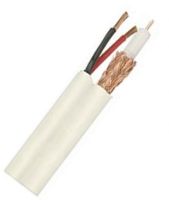 Arm RG59ZIP1KW Siamese Video Power Cable, Color White, 95% Copper Shielding, Tough Casing, 6.10mm Nominal OD, 0.86mm Nominal Thickness, Foam Polyethylen, 3.66mm Nominal OD Coaxial Cable features, 1.65mm Nominal OD, 0.14mm Nominal Thickness, 2 Conductors Red, Black Twisted Pair Cable Features (RG 59ZIP1KW RG-59ZIP1KW)  