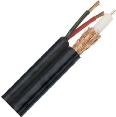 Arm Electronics RG59ZIP500B Siameze Zip RG59/18-2 Black 500 ft Bulk Wire Video Cable, PVC Jacket, 18 & 20 Gauge, CL2 UL Class Rating, 3 Conductor, Solid Copper Core, 95% Copper Braid (RG-59ZIP500B RG59ZIP500 RG59 ZIP500B RG59-ZIP500B)