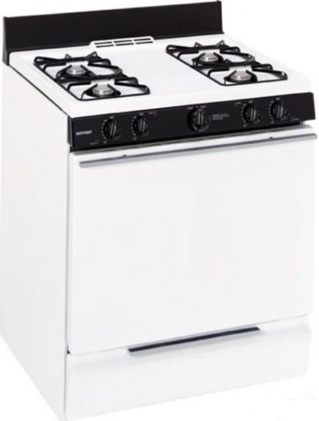 Hotpoint RGB508PPHWH Freestanding Gas Range with 4 All Purpose Open Burners, 30