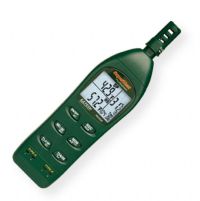 Extech RH350 SuperHeat Psychrometer, Superheat differential measurements T1-T2, Air-T1, T1-Dewpoint, Dual Type K external temperature probe inputs (T1, T2), Built-in RS-232 interface, Simultaneous display of %RH, Temperature and Dew point or Wet Bulb or External Probe Temperatures, UPC 793950443507 (RH-350 RH-350) 