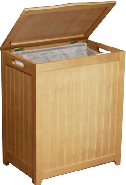 Oceanstar RHP0109N Design Rectangular Plywood Laundry Hamper, Durable solid basswood construction, Rectangular design for contemporary style, Hand grips on both sides for portability, Laundry hamper is lined with a canvas bag, Rubber bumpers for lid to prevent marring of painted surface, Enamel coating for durability, appearance, and ease of cleaning, Natural Finish (RHP0109N RHP-0109N RHP 0109N RHP0109-N RHP0109 N)