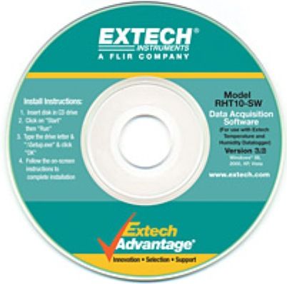 Extech RHT10-SW GPP (g/kg)Software for RHT10 Humidity and Temperature USB Datalogger, Calculates Grains Per Pound (grams per kilogram) up to 1120 GPP (160g/kg) (RHT10SW RHT10SW RHT-10-SW RHT10)