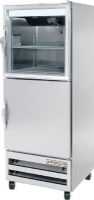 Beverage Air RI18HC-HGS One Section Glass and Solid Half Door Reach-In Refrigerator - 27", 18 cu. ft. Capacity, 1/4 HP Horsepower, 5.9 Amps, 60 Hertz, 1 Phase, 115 Voltage, 2 Number of Doors, 4 Number of Shelves, 1 Sections, 24" W x 24" D x 46.50" H Interior Dimensions, All Stainless Steel Construction, Freestanding Installation, Bottom Mounted Compressor Location, Glass and Solid Door, LED Lighting Features (RI18HC-HGS RI18HC HGS RI18HCHGS) 