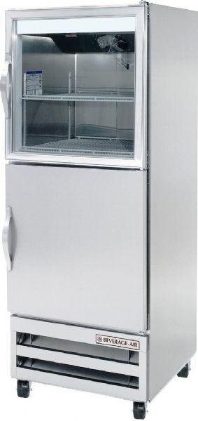 Beverage Air RI18HC-HGS One Section Glass and Solid Half Door Reach-In Refrigerator - 27