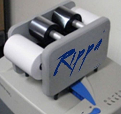 Identisys RIPPA Feed Device ID Ribbon Shredder Attachment; Simultaneously shred up to 4 rolls of printer ribbon or topping foil up to 4.5 inches wide; Adjustable legs with rubber feet absorb vibration and prevent skidding; Compact, lightweight unit may be placed directly on top of standard office shredders; Uses standard 4.5 inch wide rolls of paper (RIPPA RIPPA RIPPA)