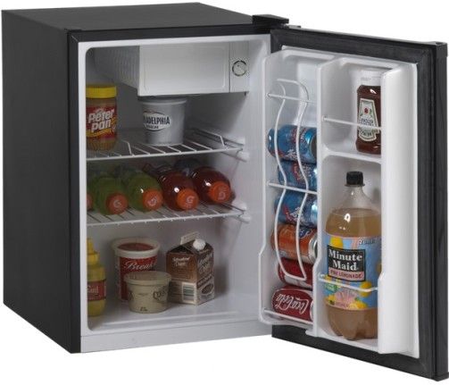 Avanti RM24216B Compact Refrigerator, Black, 2.4 Cu.Ft Capacity, Separate Chiller Compartment for Short Term Storage, 2 Liter Bottle Storage on the Door, Two (2) Removable Wire Shelves, Built-In Beverage Can Dispenser, Full Range Temperature Control, Space Saving Flush Back Design, Manual Defrost System, Recessed Door Handle, UPC 079841242160 (RM-24216B RM 24216B RM24216)