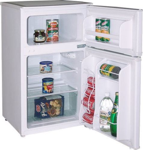 Avanti RM3152W Compact Counterhigh Refrigerator, White, 3.1 Cu. Ft. Capacity, Beverage Can Dispenser Holds up to Eight 12 oz. Cans, 2-Liter Bottle Storage on Door, Separate Chiller Compartment for Short Term Storage, Full Range Temperature Control, Door Bins for Additional Storage, Space Saving Flush Back Design, UPC 079841031528 (RM-3152W RM 3152W RM3152)