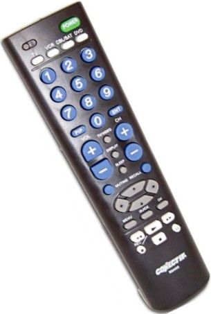 Conect It RM400 Multi-Brand Universal Remote Control, Four Component, Auto Search Function, Pre-Programmed, Dedicated menu key, Built in sleep timer, Palm Size, Combine several remotes into one, Works with TV, VCR, DVD and Cable/Satellite, Runs On 2 AA Batteries (Not included), UPC 763429004003 (RM-400 RM 400)