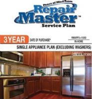 RepairMaster RMAPP3U1500 3-Years Single Appliance Plan Except Washers Under $1500, UPC 720150603257 (RMAPP-3U1500 RMAPP 3U1500 RMAPP3U-1500 RMAPP3U 1500) 