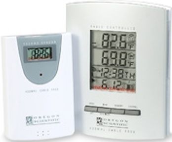 Oregon Scientific RMR112A Indoor and Outdoor Thermometer&Atomic Clock NO  SENSOR