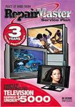 Warrantech RMT35000 RepairMaster Service Plan 3 Year Warranty For Television Equipment Under $5000 (Excluding Plasma TVs) (RMT35000, RMT-35000, RMT3500, RMT-3500)