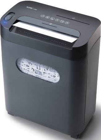 Royal 112MX Cross-Cut Paper Shredder; Shreds up to 12 sheets of paper in a single pass; Shred size is 5/32