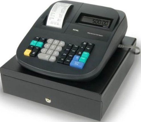 Royal 500DX Cash Register, 999 Price-Look-Ups for fast input of frequently sold items, 16 Departments for different categories of merchandise, 8 Clerk ID system, Automatic tax computation, 4 tax rates including VAT, Canadian, and add-on, Locking 4-slot cash drawer, Removable 4-slot coin tray - expandable to 6, Front & read display, UPC 151903557785  (500DX 500-DX 500 DX)