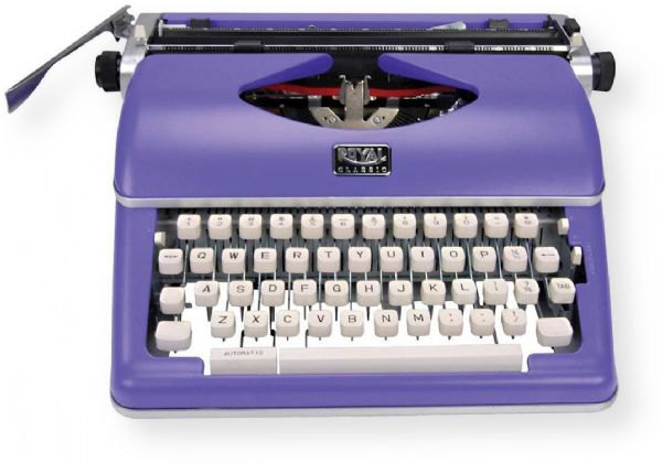 Royal 79119Q Classic Manual Typewriter, Purple; Sturdy Metal Housing; 44 Keys/88 Symbols; Black/Red Ribbon Color Selector; Impression Control Lever; 11