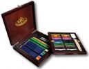 Royal And Langnickel RSET-DRAW1600 Premier Drawing Pencil Set; Wooden cases come with handles for the artist on-the-go; Quality essentials Branded product in dark-toned wood case; Includes 24 compressed color sticks, 12 color pencils, 4 Fluorescent color pencils, 2 metallic color pencils, 2 blending stumps, 1 sharpener; UPC 090672073150 (ROYALANDLANGNICKELRSETDRAW1600 ROYALANDLANGNICKEL RSETDRAW1600 ROYAL AND LANGNICKEL RSET DRAW1600 RSET-DRAW1600) 