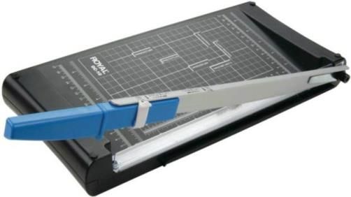 Royal DC10 Mini Rotary/Guillotine Paper Trimmer/Cutter; Rotary cutting head offers 3 blades straight-skip and wave cuts; Cuts up to 5 sheets a time; Great for scrapbooking; Sealed cutting head insures safe operation; Rotary trimmer cuts up to 3 sheets at a time; Guillotine cutter cuts up to 8 sheets at a time; UPC 022447690088 (ROYALDC10 DC-10 DC 10 69008P)