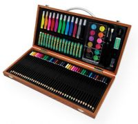 Royal & Langnickel AVS-541 Art Adventure 89-Piece Art Set; 89-piece set includes: 42 color pencils, 16 oil pastels, 12 mini color markers, 12 watercolor cakes, 2 brushes, 1 sharpener, 1 eraser, 1 glue, 1 palette, 1 wooden case; Shipping Weight 3.13 lb; Shipping Dimensions 8.75 x 18.00 x 2.00 in; UPC 090672943224 (ROYALLANGNICKELAVS541 ROYALLANGNICKEL-AVS541 ART-ADVENTURE-AVS-541 ROYAL & LANGNICKEL-AVS541 ) 