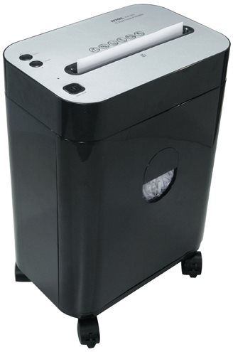 Royal PX1201 Cross-Cut Paper Shredder; Shreds up to 12 sheets of paper in a single pass; Shreds CD, DVDs, and credit cards and even has a separate slot for these items; Auto Start/Stop with photo sensor; Auto stop on paper jam; 7/8 HP motor; 4.1 gallon pull-out bin; Casters for easy mobility; Dimensions 13 x 8.5 x 18; UPC 022447291278 (ROYALPX1201 PX-1201 PX 1201 29127H)