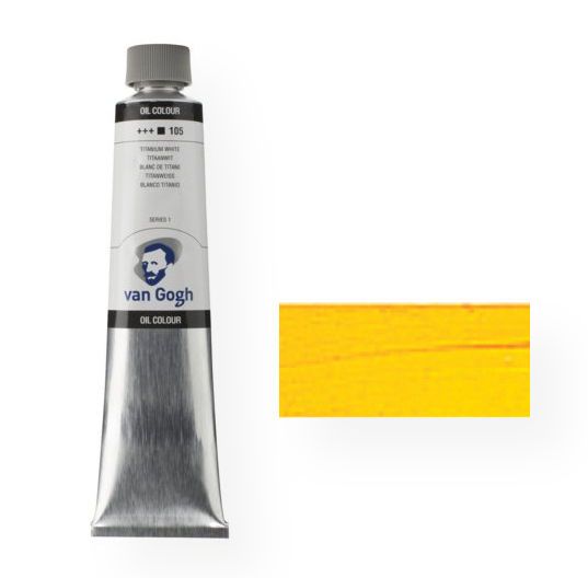 Royal Talens 2082683 Van Gogh Oil Color 200ml Azo Yellow Light; This oil color range was developed for artists who demand quality but are looking for exceptional value; Oils are made with the same high quality raw materials as Rembrandt oil colors, only in somewhat lower pigment concentrations; EAN 8712079326395 (ROYALTALENS2082683 ROYALTALENS-2082683 VAN-GOGH-2082683 PAINTING)
