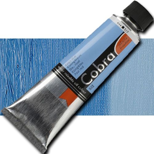 Royal Talens 21055170 Cobra, Water Mixable Oil Color, 40ml, King's Blue; Gives typical oil paint results, such as sharp brush strokes and wonderfully deep colors; Offers a particularly rich range of colors with a high degree of pigmentation and fineness; Easily mixed with water and works without the use of solvents; EAN 8712079312435 (ROYALTALENS21055170 ROYAL TALENS 21055170 C210-55170 C100515580 KINGS BLUE)