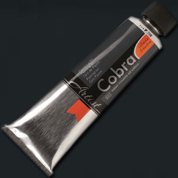 Royal Talens 21057080 Cobra, Water Mixable Oil Color 40ml Payne's Grey; Gives typical oil paint results, such as sharp brush strokes and wonderfully deep colors; Offers a particularly rich range of colors with a high degree of pigmentation and fineness; Easily mixed with water and works without the use of solvents; EAN 8712079312664 (ROYALTALENS21057080 ROYAL TALENS 21057080 ALVIN 40ML PAYNES GREY)
