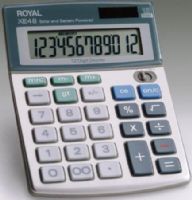 Royal XE48 Midsize Desktop 12-Digit Angled Display Calculator, Dual Power (Solar and Battery) with Auto Shut Off, Last Digit Erase, Round Up/Down Function, Full-function Memory, Grand Total Key, Percent and Square Root Key, Dimensions 1.25 x 4 x 5.25, UPC 022447293067 (ROYALXE48 XE-48 XE 48 29306S) 