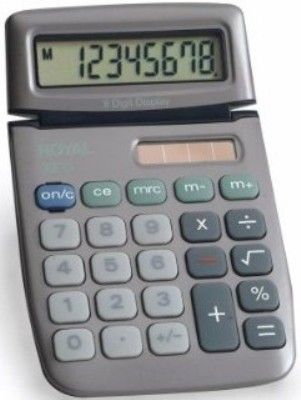 Royal XE 6 Eight-Digit Display Calculator, Dual Power (Solar and Battery) with Auto Shut Off, Full-function Memory, Grand Total Key, Percent and Square Root Keys, Handy Carrying Case Included (XE6 XE-6 ADLXE6 ADL-XE6 29302J Adler)