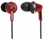 Panasonic RP-HJE190-R In-Ear Headphones - Red; 10 Driver Unit (mm); 16 Impedance OHMS/1kHz; 98 Sensitivity (db/mW); 200 Max Input (mW); jun-24 Frequency Response (Hz-kHz); 3.9 / 1.2 Cord Length (ft/m); 4 / 0.14 Weight (g/oz) w/o Cord; No In-cord Volume; Yes Miniplug (3.5mm); No Air Plug Adaptor (6.3mm); Nd Magnetic Type Nd: Neodymium FE: Ferrite; G Plug Ni: Nickle G: Gold (RPHJE190R RP-HJE190-R RP-HJE190R) 