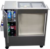Summit RPC07 Party Cart, 1.8 cu.ft. Capacity, Complete stainless steel exerior, Spacious storage cabinet, Professional styled stainless steel towel bar handles, Exterior removable large bottle well, Removable chest refrigerator, Glass sliding top lids (RPC-07 RPC 07 RP-C07) 