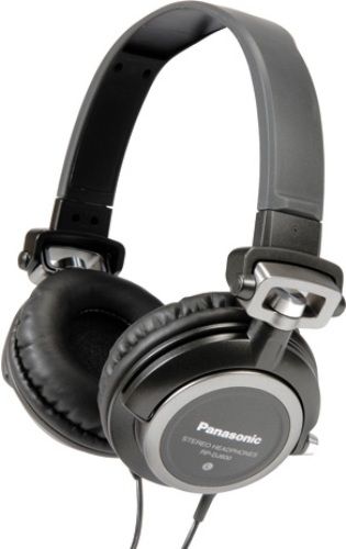 Panasonic RP-DJ600-K DJ-Style Headphones with Swivel Mechanism, Large-Diameter 40mm/1-9/16