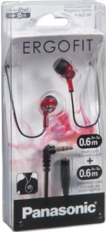 Panasonic RP-HJE280-R Inner Earbud Headphones, Red, 10.7mm Diameter Drive Unit, Impedance 16 ohm/1kHz, Sensitivity 104 dB/mW, Max. Input 200 mW, Frequency Response 6Hz-24kHz, 2.0/0.6 ft./m Cord Length, Mini Plug Gold, Dimensions (H x W x D) 6.7'' x 3'' x 1.1'', UPC 885170045422 (RPHJE280R RPHJE280-R RP-HJE280R RP-HJE280 RP-HJE280PPR)