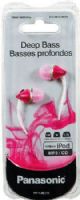 Panasonic RP-HJE290-P Premium In-Ear Stereo Headphones, Pink, 200mW Max Input, Deep Bass Fit Construction, Extended Long Sound Port, Frequency Response 6 Hz-24kHz, Sensitivity 104 dB/mW, Impedance 16 ohm/1KHz, 10.7mm Neodymium Magnet, 3 Pairs of Earpieces (Small, Medium, Large), 1.2m Cord Lenght, UPC 885170077454 (RPHJE290P RPHJE290-P RP-HJE290P RP-HJE290) 