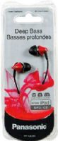 Panasonic RP-HJE290-R Premium In-Ear Stereo Headphones, Red, 200mW Max Input, Deep Bass Fit Construction, Extended Long Sound Port, Frequency Response 6 Hz-24kHz, Sensitivity 104 dB/mW, Impedance 16 ohm/1KHz, 10.7mm Neodymium Magnet, 3 Pairs of Earpieces (Small, Medium, Large), 1.2m Cord Lenght, UPC 885170077447 (RPHJE290R RPHJE290-R RP-HJE290R RP-HJE290) 