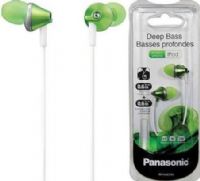 Panasonic RP-HJE295-G Deep Bass Ergo-Fit In Ear Headphones, Green, Deep bass provided by high-powered neodymium magnet and extended long sound port, ErgoFit design for ultimate comfort and fit, 2.0ft./0.6m cord+extension cord 2.0ft./0.6m, Cord slider for tangle-free storage, 3 pairs of soft earpads included (S/M/L), UPC 885170073715 (RPHJE295G RPHJE295-G RP-HJE295G RP-HJE295 RP-HJE295PPG) 