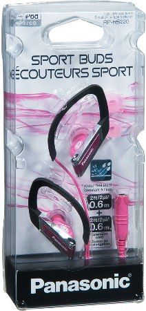 Panasonic RP-HS220-P Sports Clip-On Earbud Headphones, Pink; 100 mW Max. Input; Frequency Response 10-22000 Hz; Impedance 17 ohms; Sensitivity 101 dB; Soft, comfort fit Elastomer Hanger; Sweat & water resistant design; Enhanced sound quality; Large 12.4mm drivers for enhanced sound clarity and quality; Powerful Neodymium magnet; UPC 885170045507 (RPHS220P RPHS220-P RP-HS220P RP-HS220)