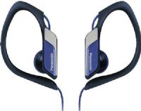Panasonic RP-HS34M-A Water-Resistant Sport Clip Earbud Headphones with Microphone + Controller, Blue; Designed for ultra-light weight and comfort, these rugged, reliable earbuds are the perfect choice for workouts at the gym, running, hiking, or any indoor or outdoor activity; 200 mW Max. Input; Impedance 23 Ohm/1 kHz; Sensitivity 112 dB/mW; UPC 885170208902 (RPHS34MA RPHS34M-A RP-HS34MA RP-HS34M) 