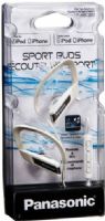 Panasonic RP-HSC200-W Sports Clip Headphones with iPod/iPhone Controller, White, Maximum Input Power 100mW, Frequency Response 10Hz - 22kHz, Impedance 17.5 ohms, Sensitivity 101dB, Inline Microphone, Neodymium Drivers, Soft Elastomer Hangers, Noise-Isolating, Sweat and Water Resistant, Nickel-Plated 3.5mm Stereo Mini Plug, 3.9' (1.2m) Cord Length, UPC 885170045835 (RPHSC200W RPHSC200-W RP-HSC200W RP-HSC200) 
