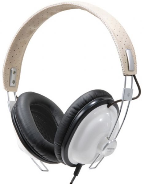 Panasonic RP-HTX7-W1 Old School Monitor Stereo Headphones with Single-Sided Cord and 40mm Large-Diameter Drive Units, White, Wide Head-band, Large Foam Earpads (RP HTX7 W1 RPHTX7W1 RP-HTX7-W)
