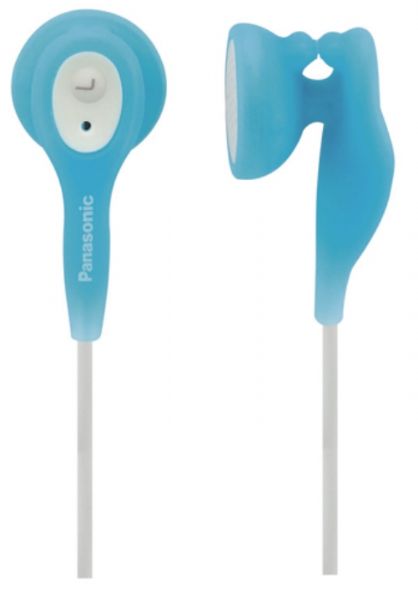 Panasonic RP-HV21-A Stereo EarDrops Earbud-Style Headphones with Unique Clip Design for Tangle-Free Cords, Aqua, Frequency Response (Hz-kHz) 10-25 (RPHV21A RP HV21 A)