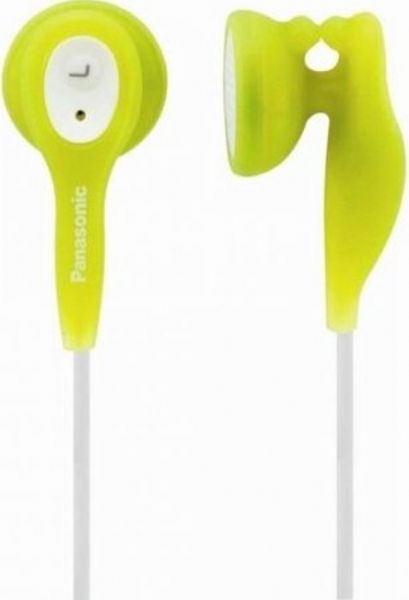 Panasonic RP-HV21-G Stereo EarDrops Earbud-Style Headphones with Unique Clip Design for Tangle-Free Cords, Green, Wired Connectivity Technology, 3.6ft Operating Distance, Stereo Sound Mode, 10Hz Minimum Frequency Response, 25kHz Maximum Frequency Response, Earbud Earpiece Design, Binaural Earpiece Type, Driver Type Neodymium, UPC 037988261536 (RP-HV21G RP HV21G RPHV21G RP-HV21)