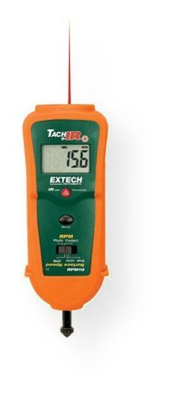Extech RPM10-NIST Tachometer+IR Thermometer with NIST Certificate, Built-in IR thermometer with laser measures remote surface temperature on motors and rotating parts, Wide Temperature range of -4 to 600F (-20 to 315C) (RPM10NIST RPM10 NIST RPM-10 RPM 10)