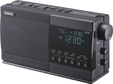 Sangean RS330 Digital AM/FM Stereo Clock Radio, Dual Alarms with gradual ramp up volume, Wake to radio or alarm, Digital Tuning, Automatic Station Preset, 24 Station Preset (RS330 RS 330 RS-330 RS33)