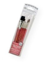 Royal & Langnickel RSET-9151 9100 Series-Zip N' Close Red 7-Piece Brush Set 7; This is an easy color-coded price point program featuring a wide variety of brush shapes and sizes; Each set includes a free brush pouch; Set includes sable brushes round 5/0, 0, script 2, liner round 5, shader 2 and 5, natural glaze wash .75"; Contents subject to change; UPC 090672225566 (ROYALLANGNICKELRSET9151 ROYALLANGNICKEL-RSET9151 9100-SERIES-ZIP-N-CLOSE-RSET-9151 ROYAL/LANGNICKEL/RSET9151 RSET9151 ARTWORK) 