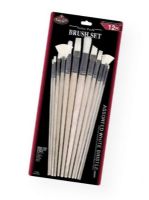 Royal & Langnickel RSET-9600 White Bristle Combo Brush Set; Ideal for the classroom, these economical brush sets are available in a variety of materials in both short and long handles; Good quality brushes for acrylic, watercolor, and oil; 12-piece; Shipping Weight 0.38 lb; Shipping Dimensions 15.5 x 7.00 x 0.25 in; UPC 090672089038 (ROYALLANGNICKELRSET9600 ROYALLANGNICKEL-RSET9600 ROYALLANGNICKEL-RSET-9600 ROYAL/LANGNICKEL/RSET9600 RSET9600 ARTWORK) 
