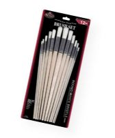 Royal & Langnickel RSET-9602 White Bristle Round Brush Set; Ideal for the classroom, these economical brush sets are available in a variety of materials in both short and long handles; Good quality brushes for acrylic, watercolor, and oil; 12-piece; Shipping Weight 0.46 lb; Shipping Dimensions 15.5 x 7.00 x 0.25 in; UPC 090672089052 (ROYALLANGNICKELRSET9602 ROYALLANGNICKEL-RSET9602 ROYALLANGNICKEL-RSET-9602 ROYALLANGNICKEL/RSET9602 RSET9602 ARTWORK) 