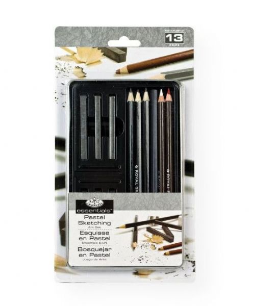 Royal & Langnickel RSET-ART2501 Life Drawing Small Tin Art Set; Set includes 1 charcoal pencil (medium), 3 graphite pencils (HB, 4B, 6B) 2 pastel pencils (includes white), 3 charcoal sticks (hard, medium, soft), and 3 graphite sticks (8B, 4B, HB) with convenient tin case for storage and/or transport; Contents subject to change; UPC 090672057679 (ROYALLANGNICKELRSETART2501 ROYALLANGNICKEL-RSETART2501 ROYALLANGNICKEL-RSET-ART2501 ROYAL-LANGNICKEL-RSETART2501 RSETART2501 ARTWORK)